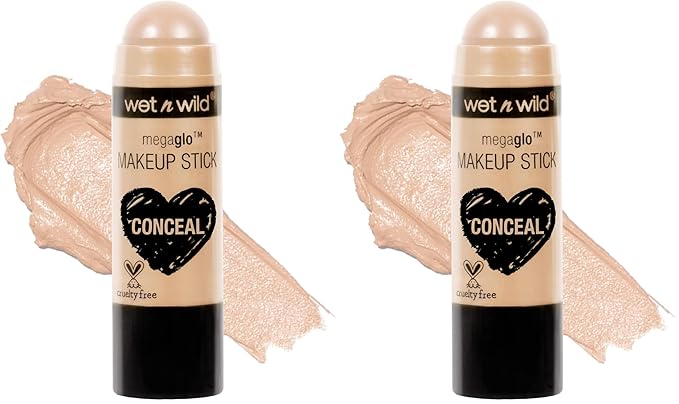 wet n wild MegaGlo Makeup Stick,Buildable Color,Versatile Use,Cruelty-Free & Vegan - Nude For Thought,(Pack of 2)