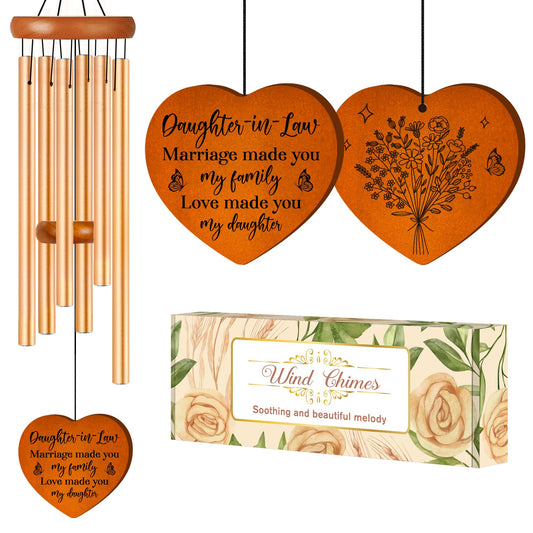 Daughter in Law Gifts, Mothers Day Funny Gift for Daughter in Law Wind Chimes, Birthday Wedding Anniversary Presents for Future Daughter- in-Law, Son Girlfriend from Mother, Mother in Law, 36 inch