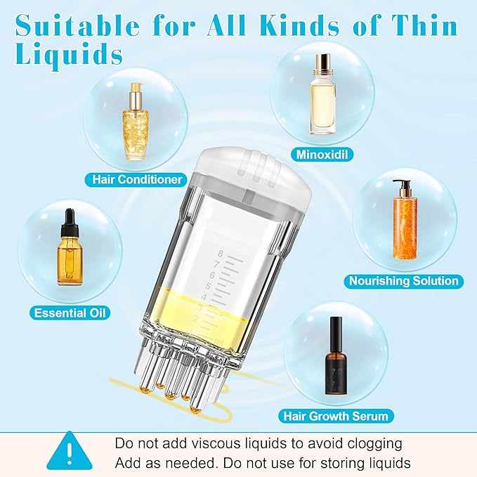 2 PCS Minoxidil Applicators with Cleaning Brush and Dropper, Anglecai Scalp Applicator Comb for Hair Oil Applicator Brush, Minoxidil Brushes for Scalp Applicator Comb for Hair Growth (White+Blue)