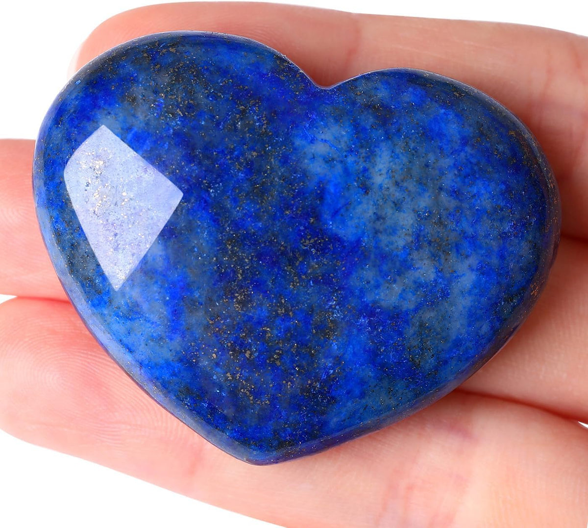 MAIBAOTA 45 mm Lapis Lazuli Stone Large Heart Stone Healing Crystals Natural Crystal Heart Reiki Gemstone Polished Heart Shaped Rocks Meditation Mothers Day Crystal Gifts for Mom Her