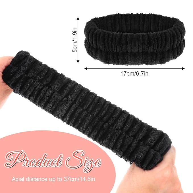 2Pcs Spa Headband, Make Up Headband Hair Head Band for Face Washing Hair Bands Men Absorbent Elastic Skin Care Headbands Wrap for Women Yoga Sports Shower Exercise