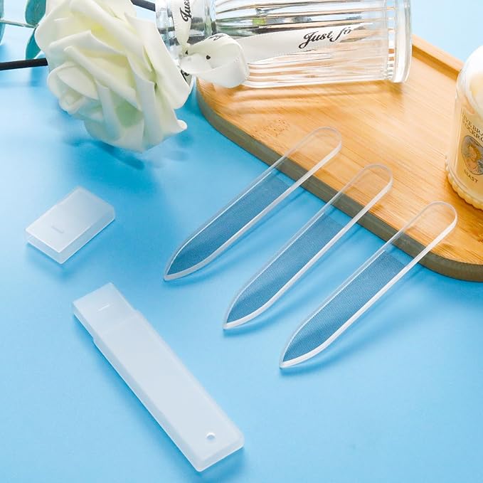 Pine & Linen 8 Pcs Nano Nail File, Glass Fingernail Polisher Shiner Glass Nails Buffers, Crystal Nail Files for Nails/Women（Style-3）