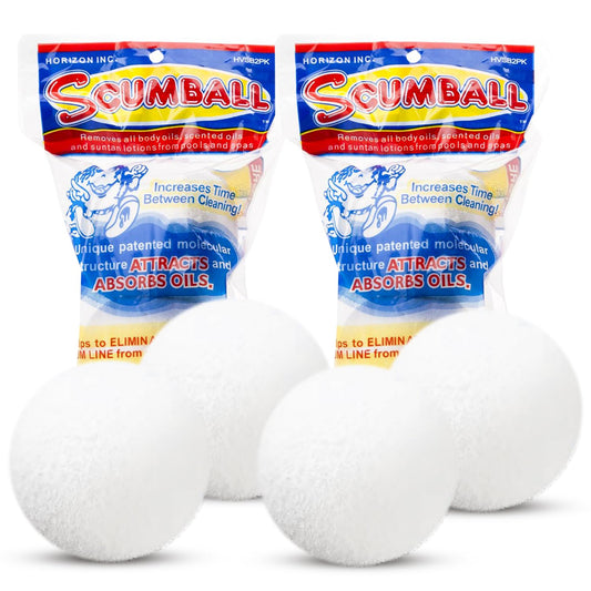 Scumballs for Hot Tub Scum Absorber & Pool Spa Surface Cleaner | Reusable 3-inch Foam Ball Absorbs Oils, hot tub Sponge scum Absorber | Hot Tub Accessories Prevents Scum Lines & Filter Clogs | 4 Pack