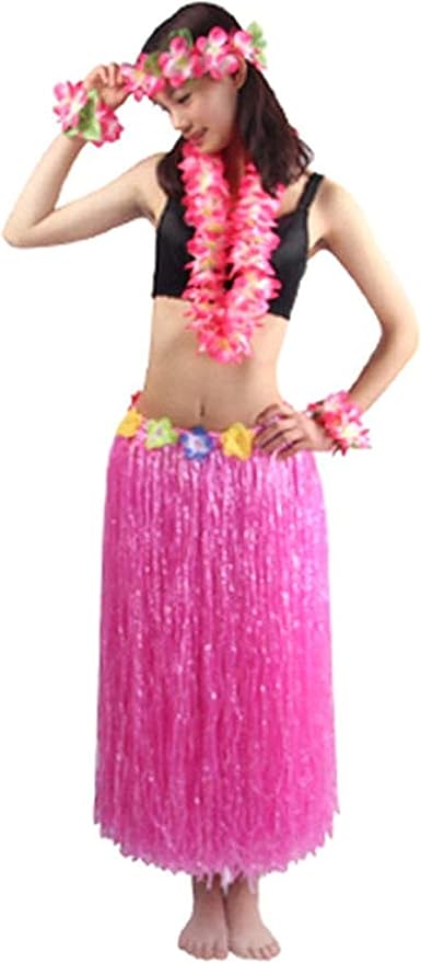Yansanido 4 Pcs Pink Hawaiian Leis for Graduation Party, Dance Party, Photo Prop in Outdoors (Pink)