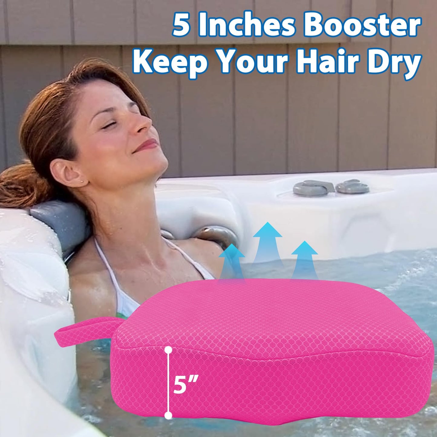 AEROiVi Hot Tub Booster Seat for Adults, 5 Inch Thick Supportive Cushion with Non-Slip Bottom, Weighted for Quick Sink without Float, Spa Booster Seat for Hot Tub (Including Inflatable), Pool, Bathtub