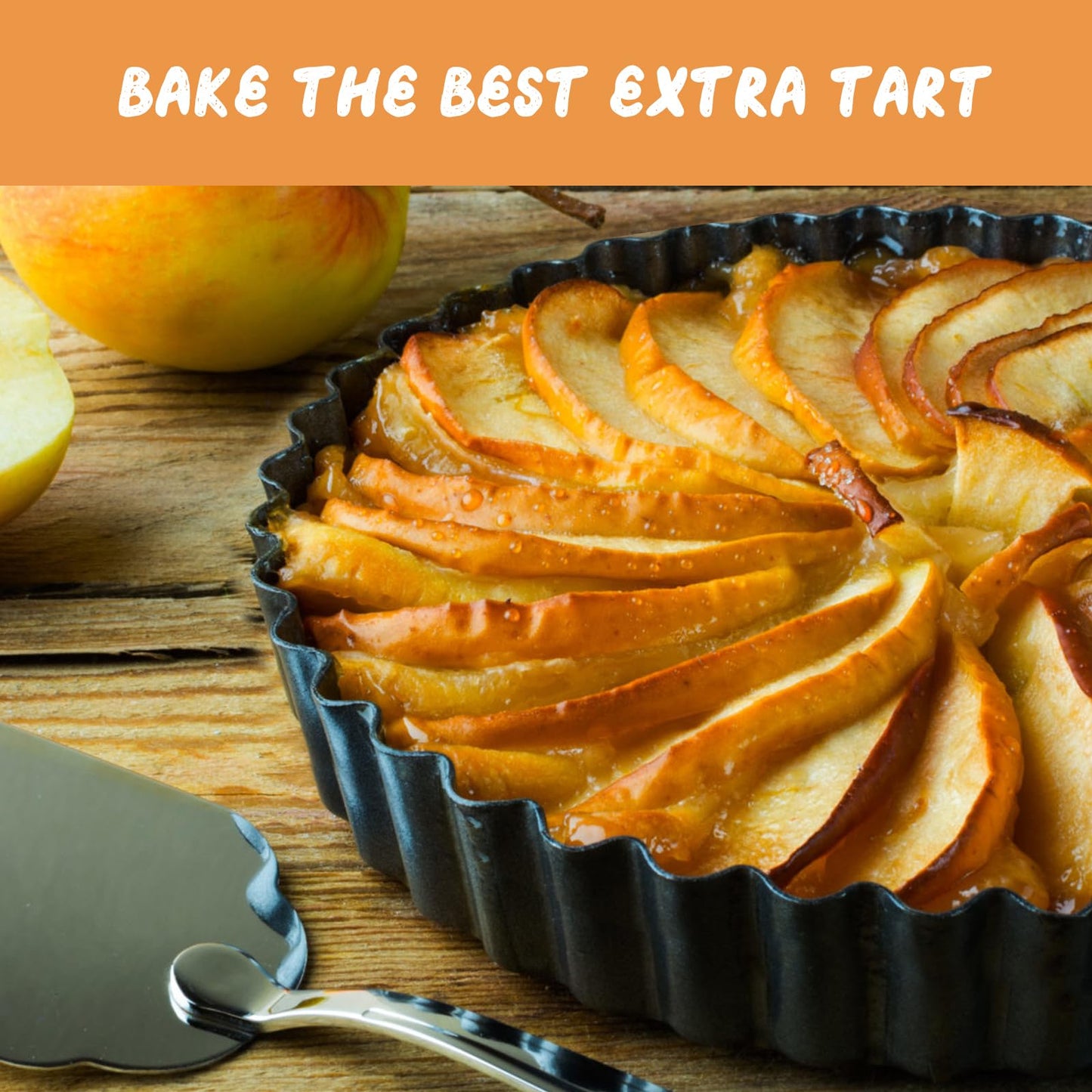 RICHSC-PAN Deep Tart Pan, 9.5 x 2.2 Inches Non-Stick Tall Tart Pan Bottom Can Be Removed. Suitable for Making Various Pies, Tarts and Quiche. Easy to Clean is the Choice for Home Baking