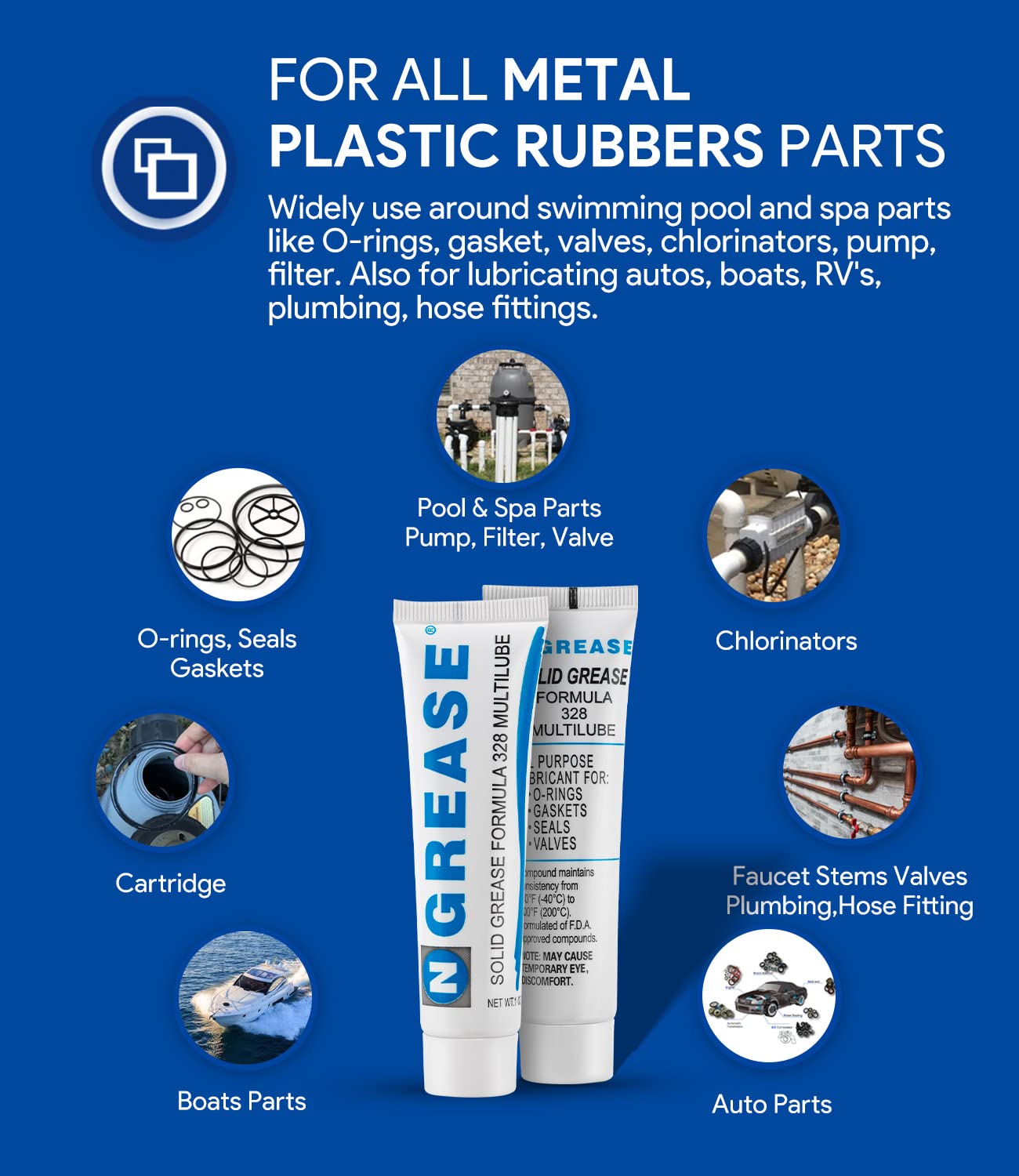 Replacement for Hayward SPX0327 3 Ounce Waterproof Lube for Swimming Pool Metal Parts O-Ring Gasket Silicone Lubricant, Plumbers Grease 3 oz Tube Lubricant (Limited Edition)