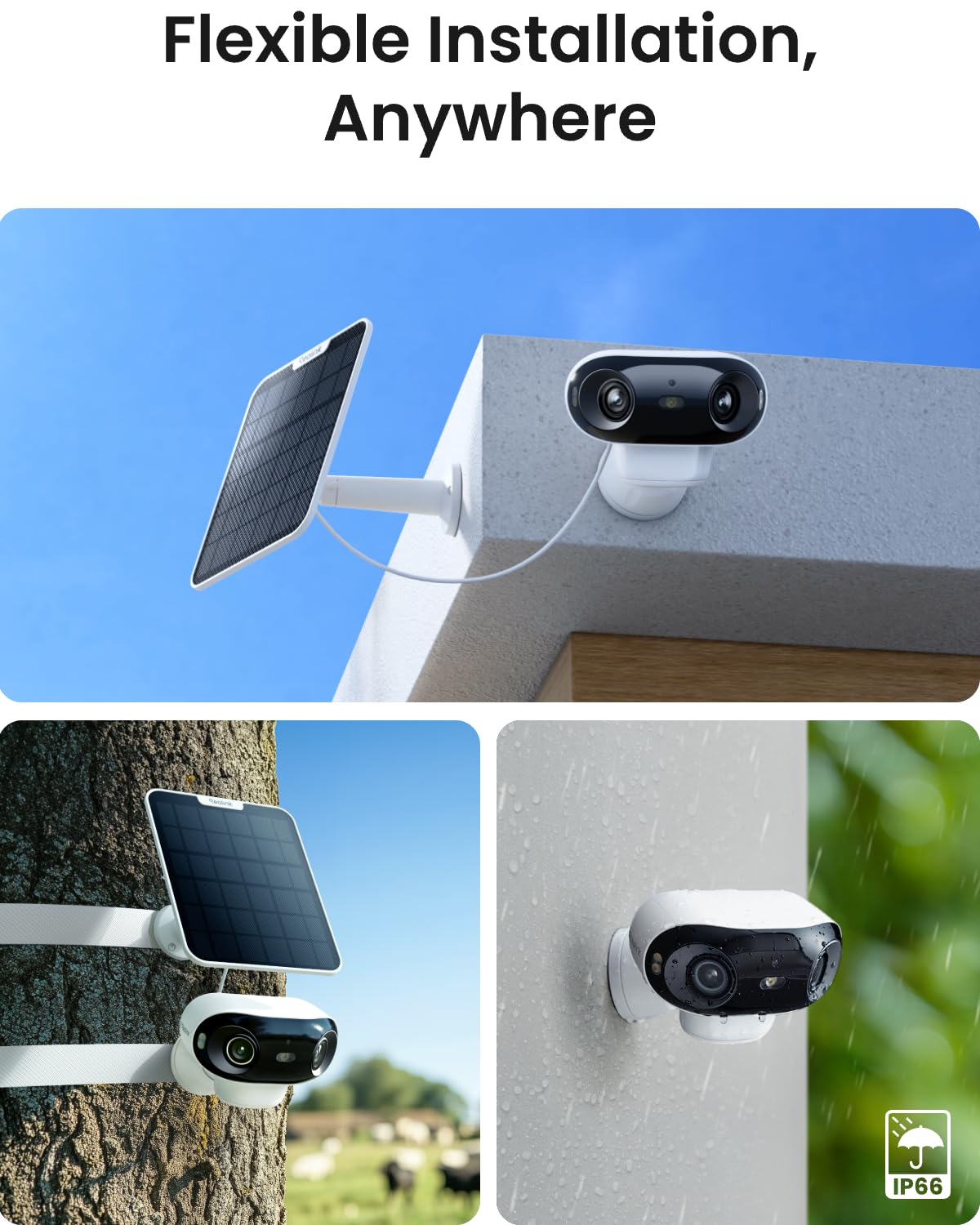 REOLINK Argus 4 Pro 4K Solar Camera Outdoor Wireless, 180° Dual-Lens 8MP Camera for Home Security, ColorX Night Vision, Smart People/Vehicle/Animal Detection, No Subscription, Local Storage