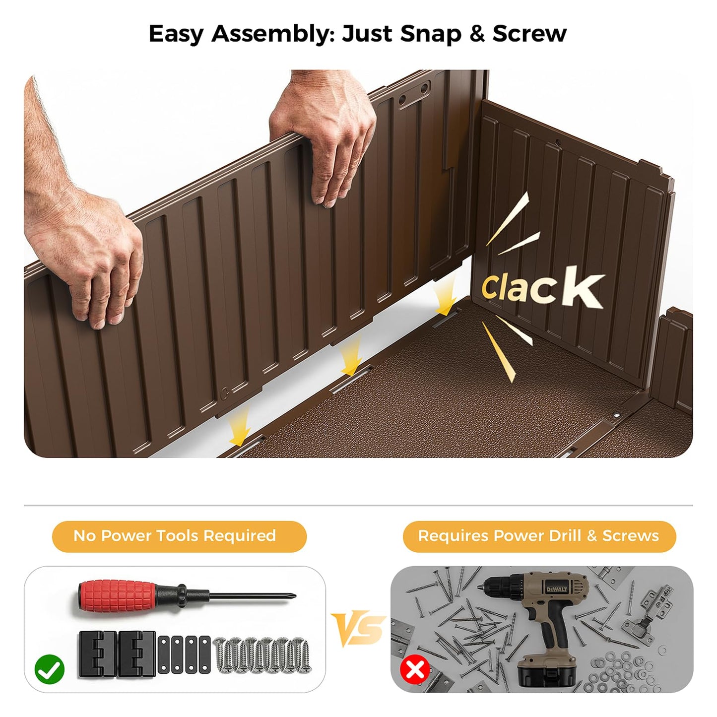 CAMMOO Hot Tub Steps - Double-Decker Large Storage & Snap-Together Assembly, Fully Sealed Spa Steps with Non-Slip Wider Step, Hot Tub Stairs, Outdoor/Indoor, Brown