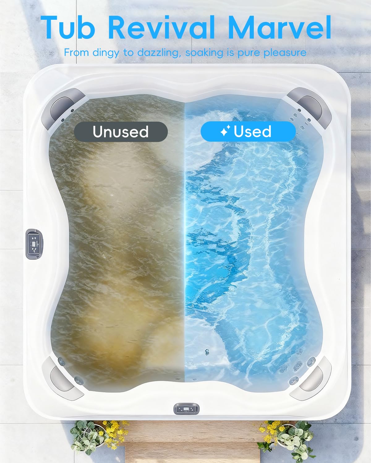SHAPON 32 Oz Non-Chlorine Hot Tubs Shock, Spa Oxidizer for Clean Water (2 Pack)