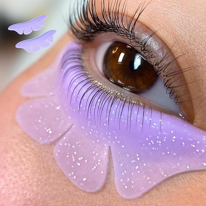 PERMANIA Silicone Under Eye Pads, Soft Lash Lift Rods Extreme Eyelash Curler Reusable for Lower Lash Perm Makeup Beauty Tool (Purple)