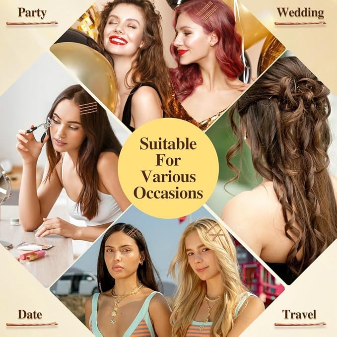 330 PCS Rose Gold Bobby Pins for Women Girls, YINGFENG 2.2 Inch Long Super Grip Blonde Hair Pins with Box, Reusable Non Slip Hair Pins, For Buns, Thick Hair Thin Hair And All Hair Types