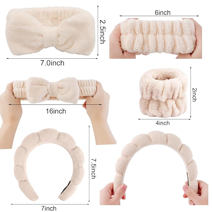 Chanaco Spa Headband, Makeup Wrist Bands and Towels, Trendy Hair Accessories for Women and Teen Girl Gifts