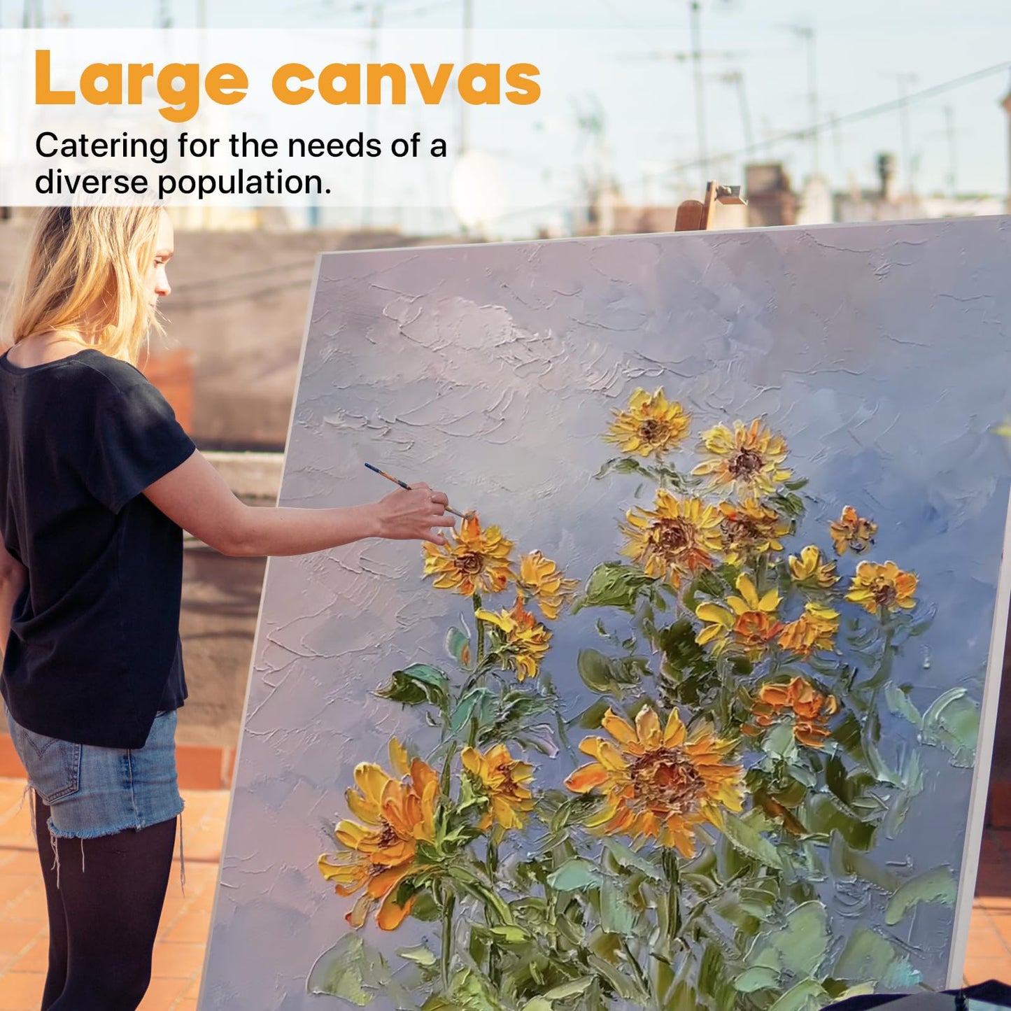 CONDA Large Canvas for Painting 36x48 Inch 2-Pack, Big Stretched Canvas 100% Cotton, Primed Acid-Free, Artist Canvas for Acrylics Oils Pouring Painting