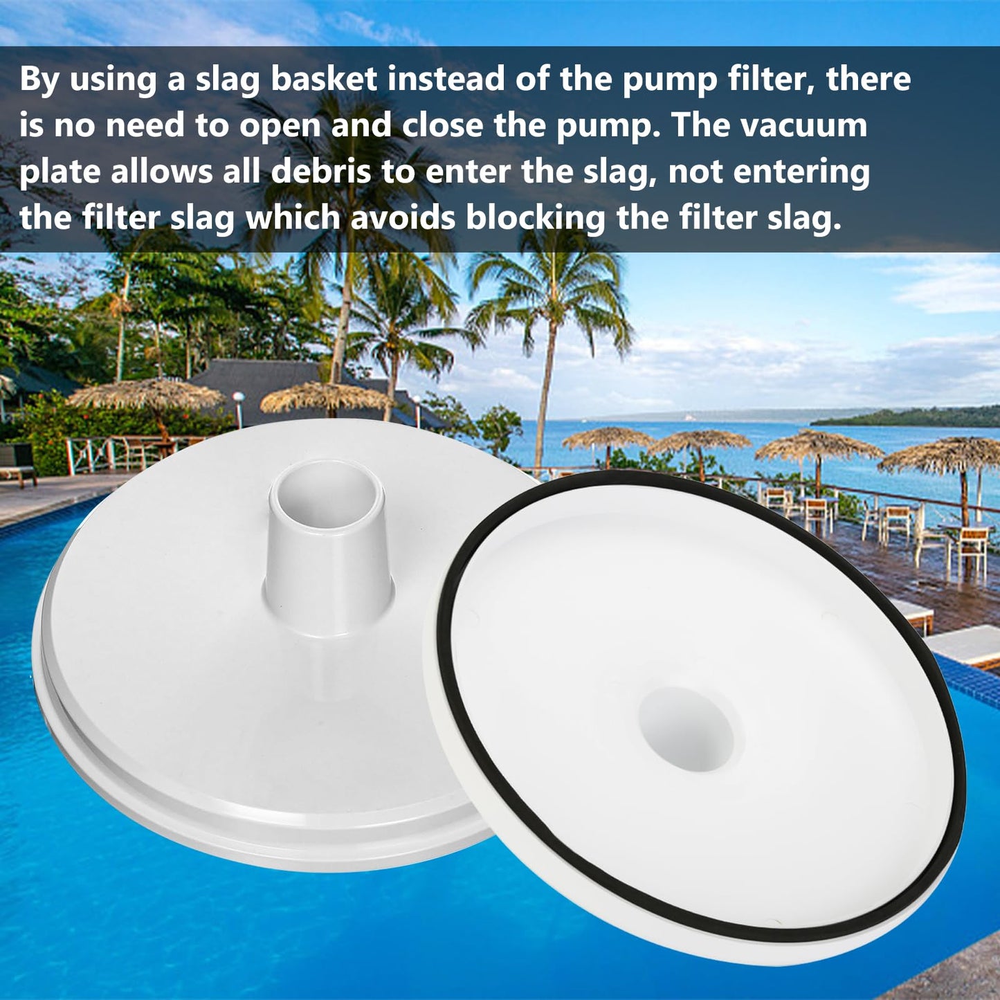 SP1106 Pool Skimmer Vacuum Plate Compatible with Hayward Swimming Pools Skimmers SP1082 1084 1085 1075, Pool Vacuum Skimmer Adapter Cover for Skim Vac Plate In-Ground Pools Skimmers Replacement Parts