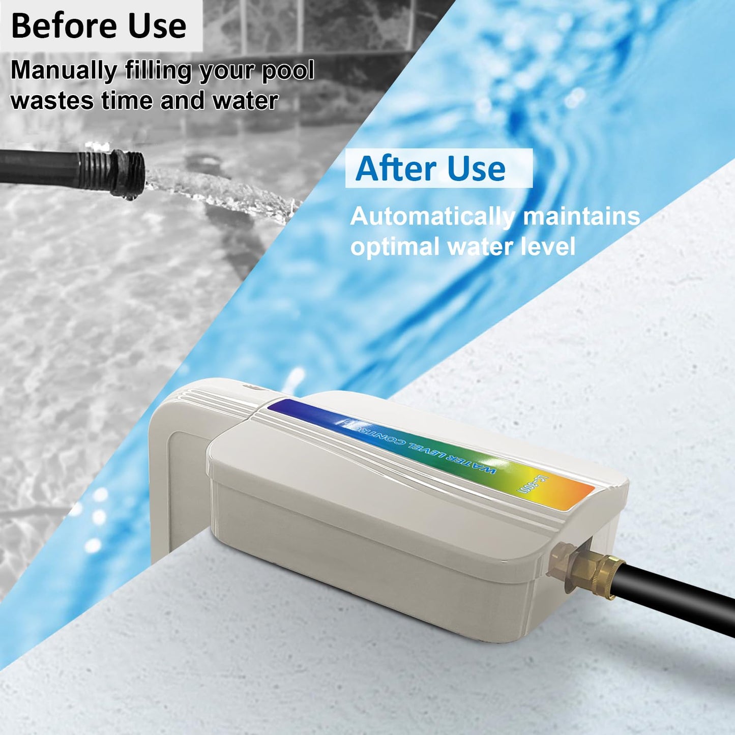 LAJBZ 2026 New Version Automatic Pool Filler, Pool Water Leveler Auto Fill, Pool Auto Fill, Automatic Pool Water Leveler, LC3001 - White