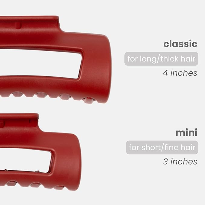 The Original Mello Hair Claw Clip Squishy Claw Clip Made in Korea Patent Pending 30021976 (Red, Medium)