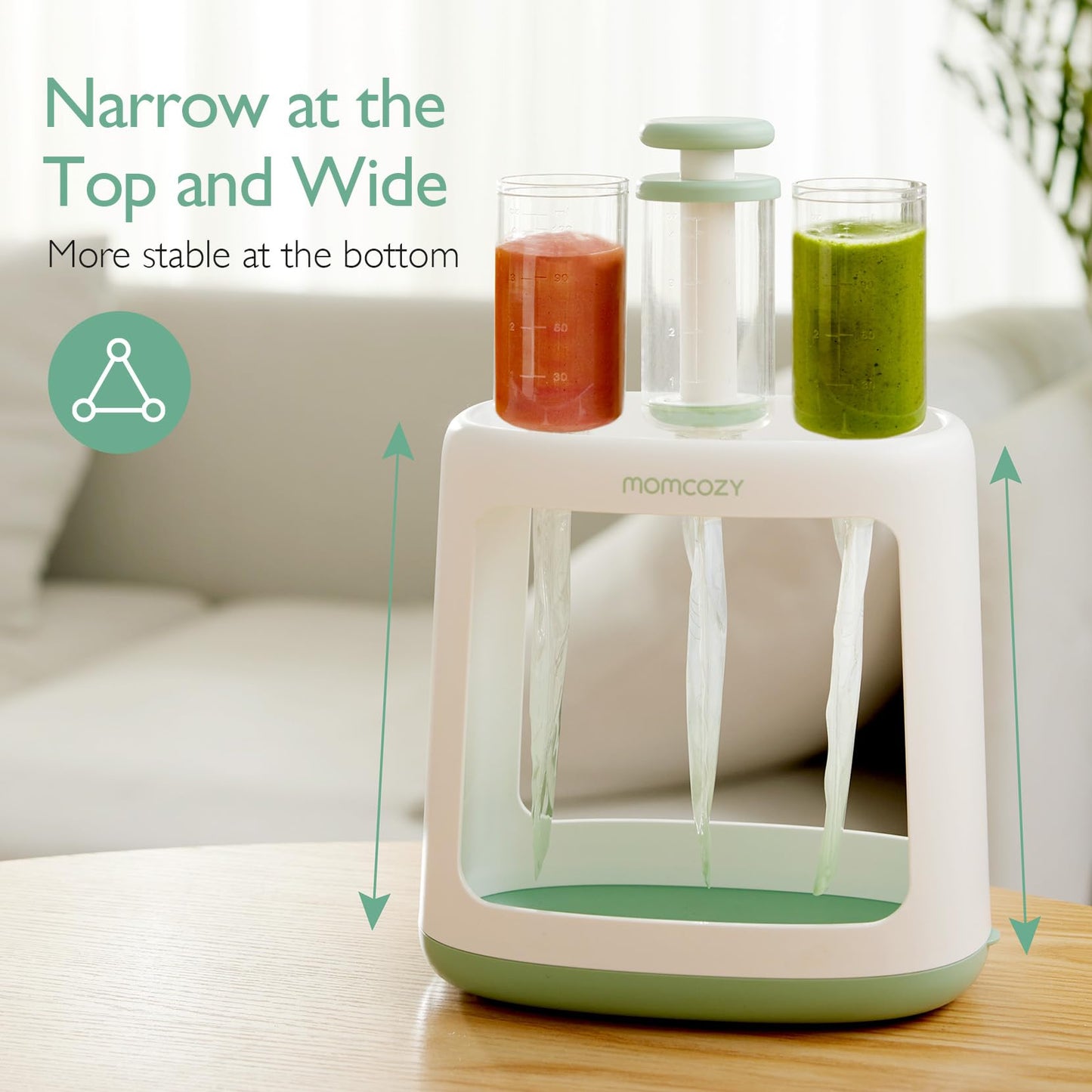 Momcozy Squeeze Station,Baby Food Maker,Pouch Filler for Homemade Baby Puree, BPA-Free, Dishwasher Safe, with Reusable Baby Food Pouches for Babies & Toddlers