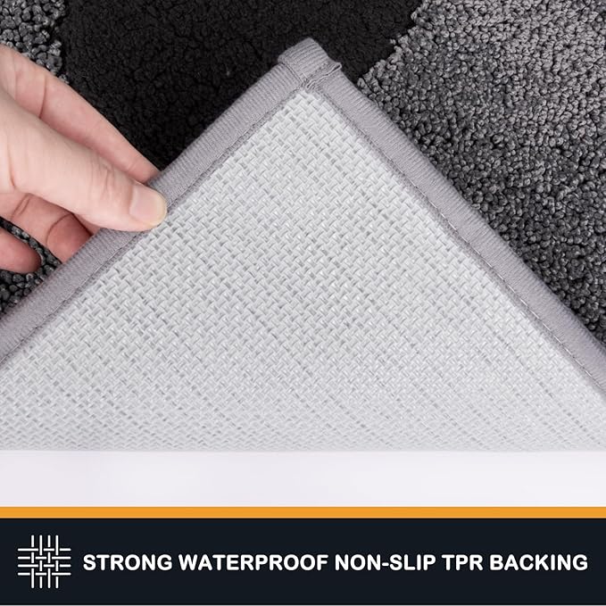 PURRUGS Dirt Trapping Door Mat 24" x 35.5", Non-Skid/Slip Machine Washable Microfiber Entryway Rug, Dog Doormat, Super Absorbent Welcome Mat for Muddy Wet Shoes and Paws, Grey