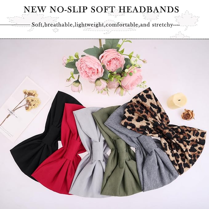 Kachanaa 6 Packs New Wide Headbands for Women's Hair,Non Slip Soft Elastic Bandeau Hair Bands Makeup Yoga Workout Running Sweat Hair Wraps Fashion Hair Accessories