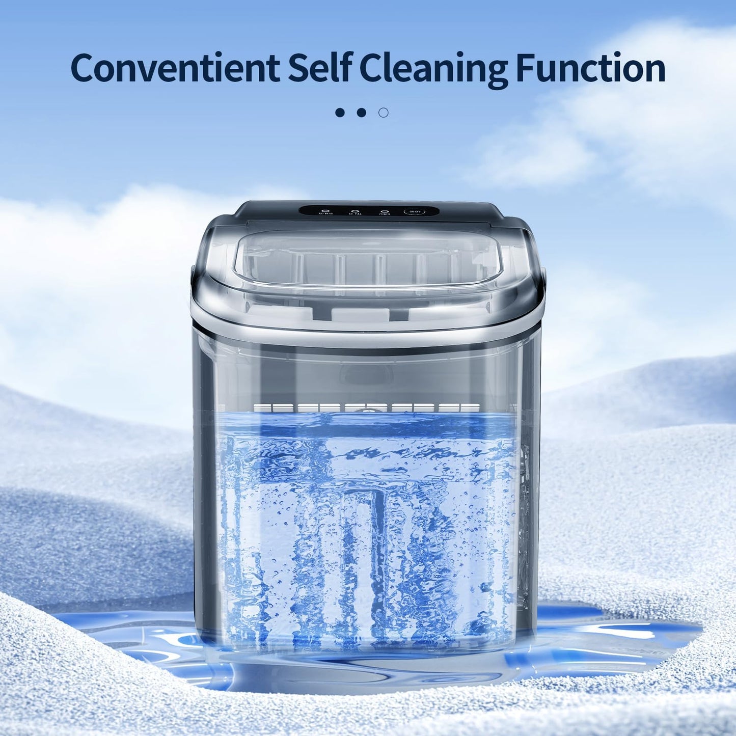 ZAFRO Ice Maker Countertop, Portable Stainless Steel Ice Machine with Self-Cleaning,26.5lbs/24H,9 Bullet Ice Cubes in 6 Mins,Ice Basket and Scoop,Ideal for Home,Kitchen,Party, Stainless Steel Silver