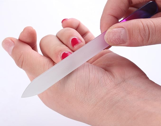 Finger Angel 5Pcs Double Sided Crystal Czech Glass Nail File Mix Colors Nail Buffer
