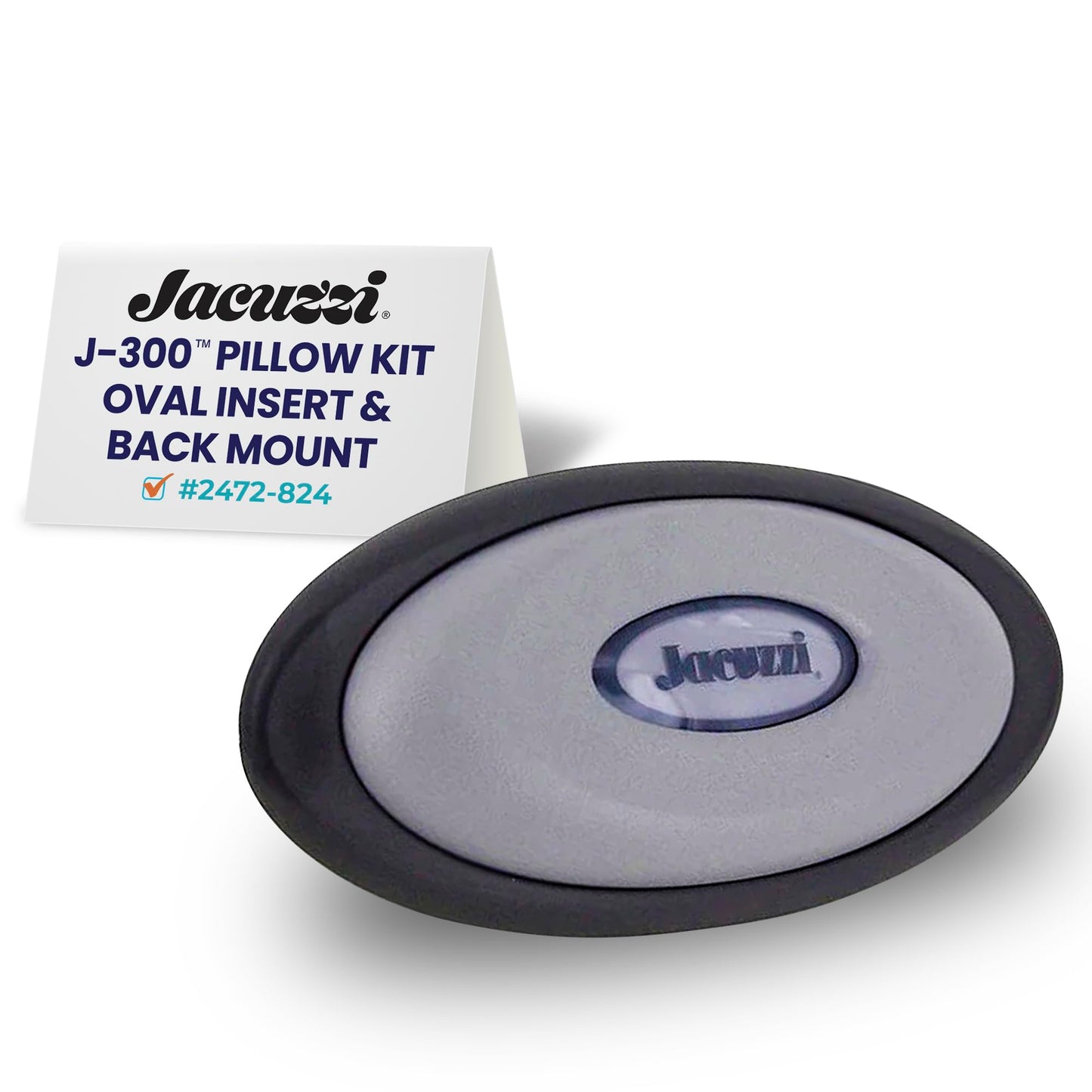 Jacuzzi J-300 Series Oval Pillow Insert + Back Mount, Replacement Spa Pillow for Hot Tub, Comfortable Headrest Cushion with Easy Installation, Durable Vinyl Design for Relaxing Soaks & Spa Upgrade