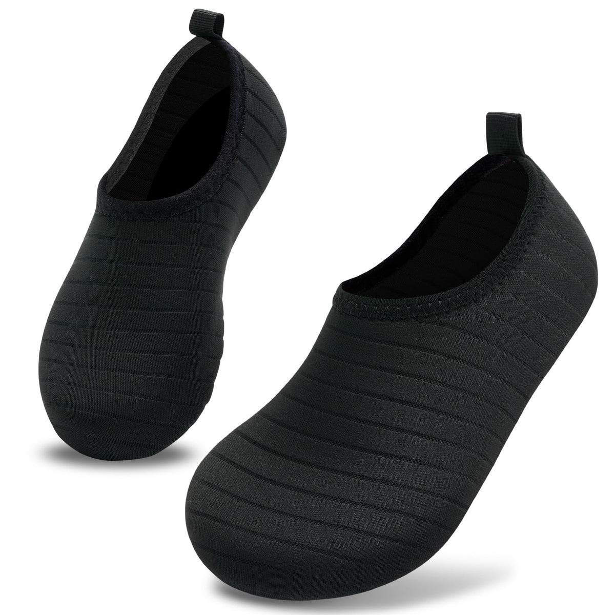 VIFUUR Kids Water Shoes Girls Boys Quick Dry Aqua Socks for Beach Swim Outdoor Sports M Black-30/31