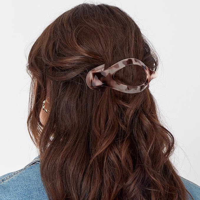 Flat Hair Clips Duckbill Large Claw Clips for Thick Medium Thin Hair 3Pcs Non Slip French Barrettes Alligator Accessories for Women Girls Tortoise Shell Leopard Black