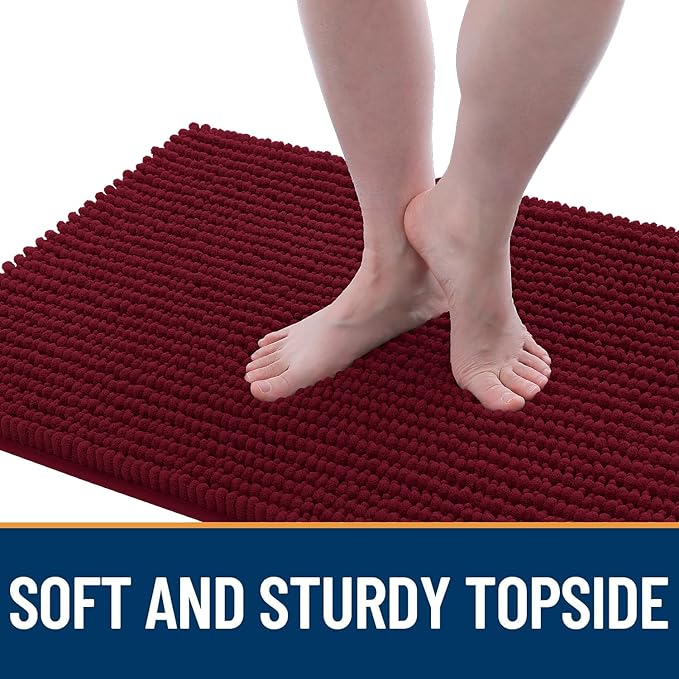 OLANLY Dog Door Mat for Muddy Paws 70x46, Ultra Absorbent Chenille Mud Doormat, Non-Slip Washable and Dirt Trapping Doormat for Indoor Entryway, Quick-Dry Indoor Pet Bed Mats for Dogs, Burgundy