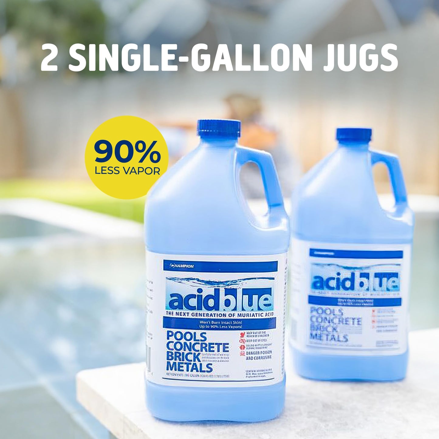 Champion Acid Blue Easy to Use Muriatic Acid for Removal of Stains on Driveways or Garage Floors with Vapor Reduction Technology (2 Pack)