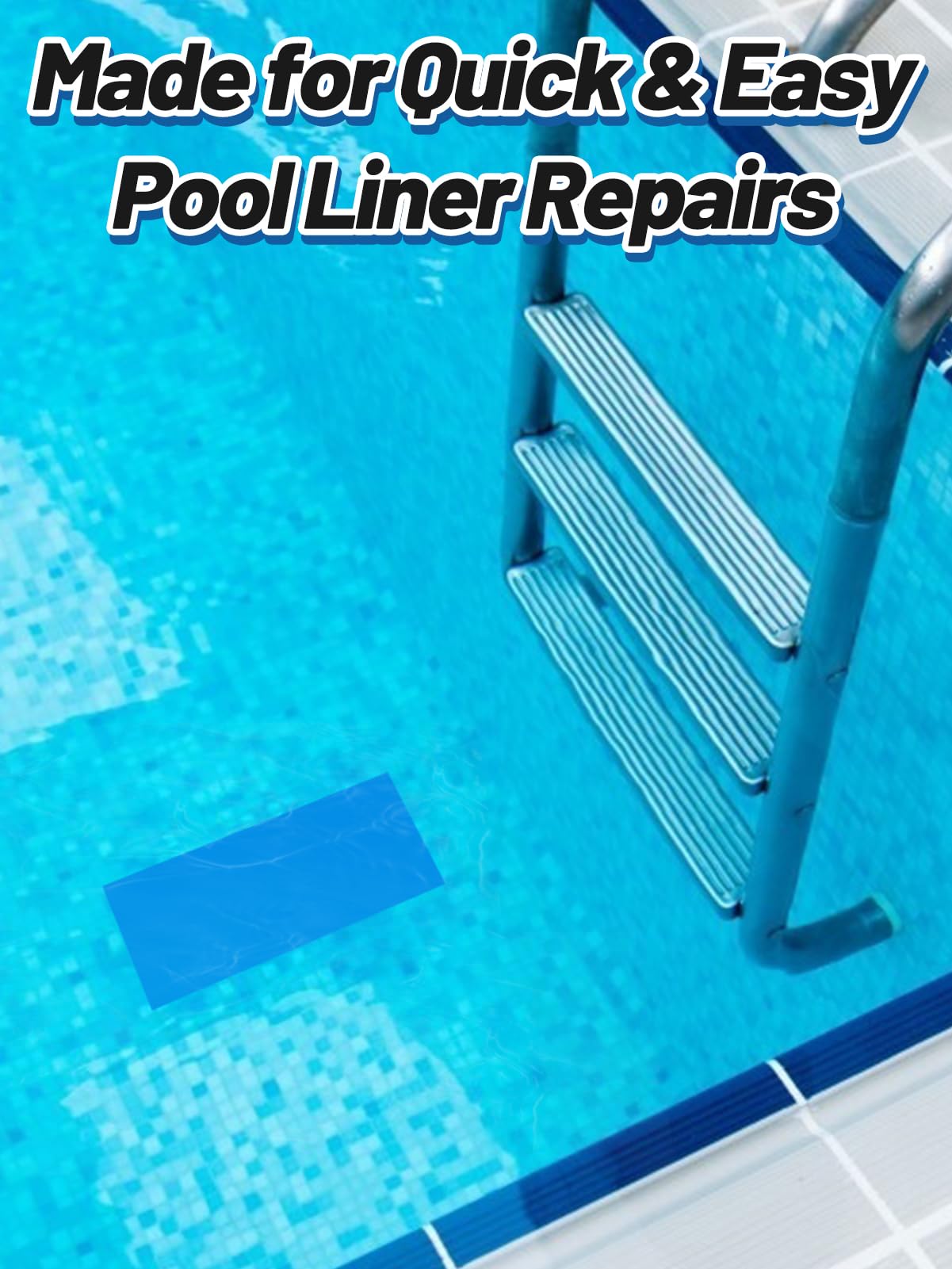 Aulock 4ft x 2.8ft Exlarge Pool Liner Repair Patch - Self-Adhesive Vinyl Patch Kit for In-Ground or Above Ground Pools Inflatable Swimming Pools, Blue