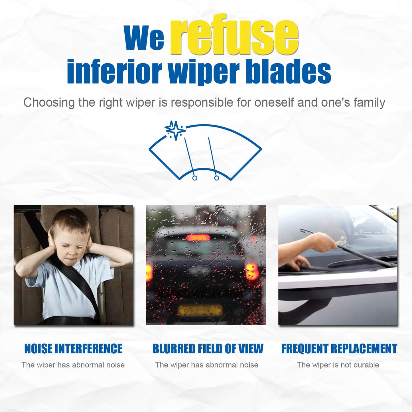 HRSNO 22"+20" Windshield Wipers With 2 * 10" Rear Wiper Blade Sets Automotive Replacement for Mini Cooper Clubman 2016-2024,Easy For Installation (Pack of 4)