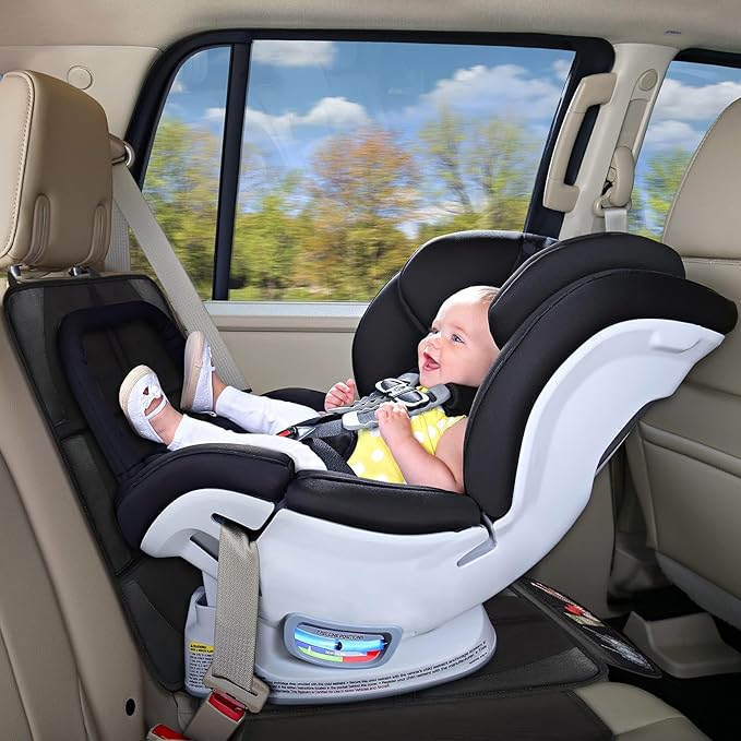 Bacgnyer Car Seat Protector, 1 Pack of Seat Protectors, Thickest Padded 600D Fabric Padding, Waterproof, Durable, Anti Slip Backing, Child Seat Protection, Suitable for Babies, Toddlers, Children