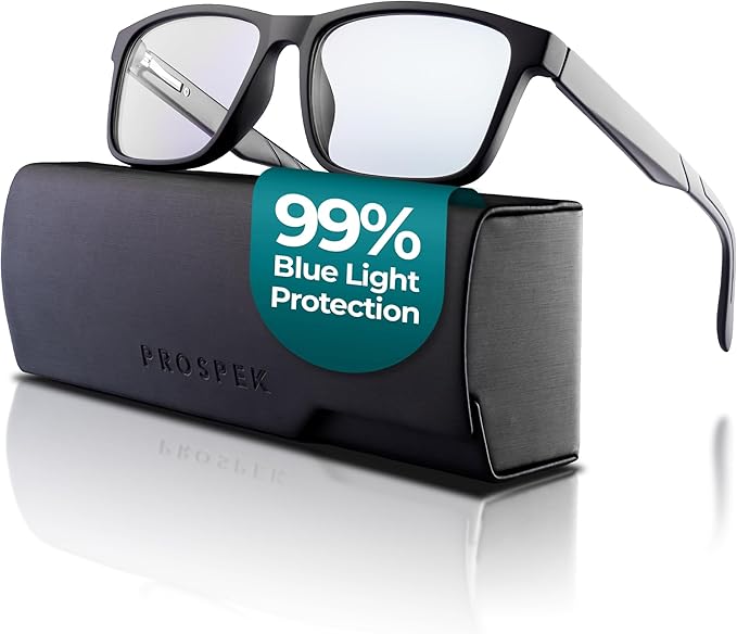 Prospek Blue Light Glasses Reading for Men and Women, For Computer Use, Blue Light Protection, Clear Lens 0 to +3.0 Diopters