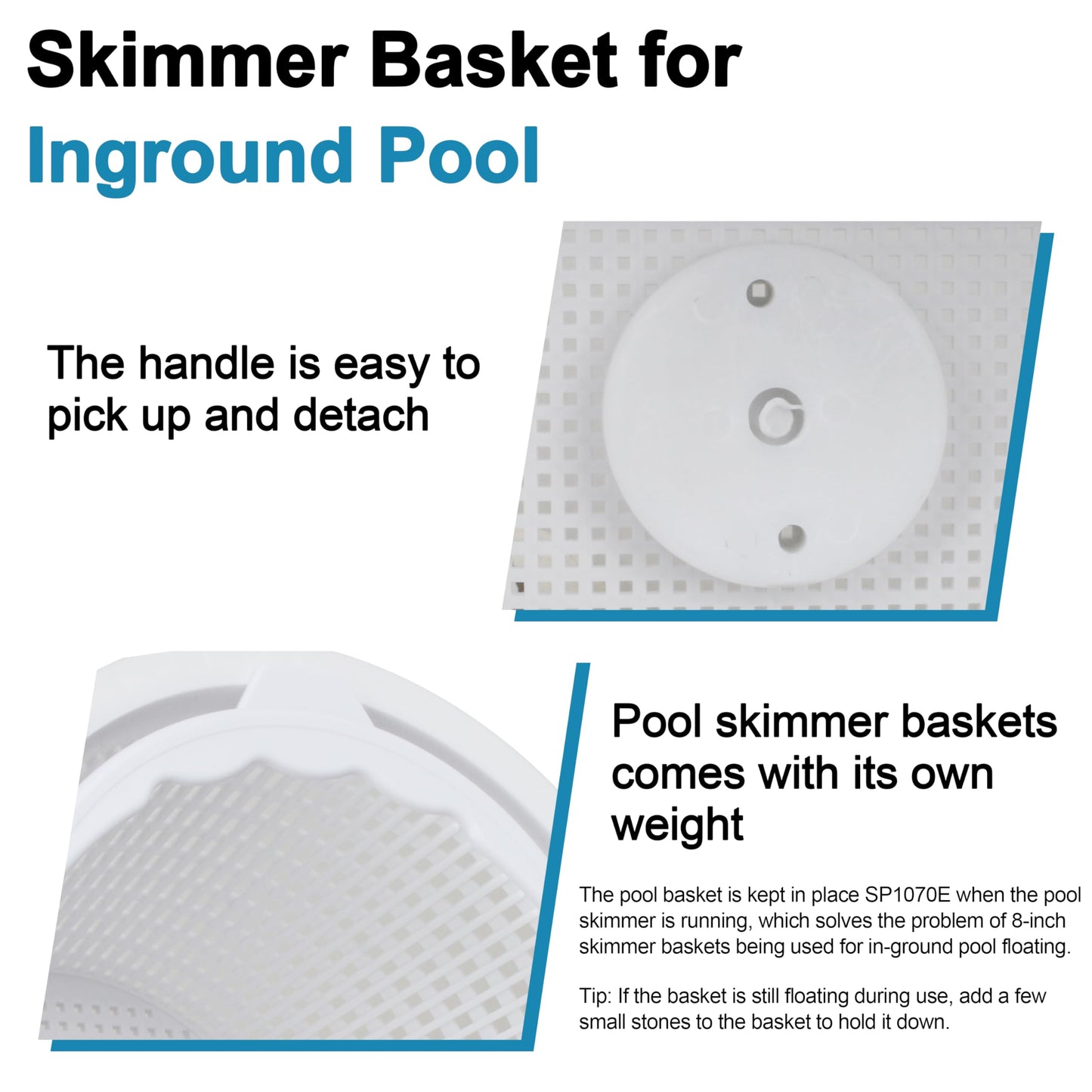 8'' Durable Custom Molded Replacement Inground Pool Skimmer Basket 27180-009-000, Perfect Fit for Hayward Skimmers B-9 B9 U-3 SPX1070E