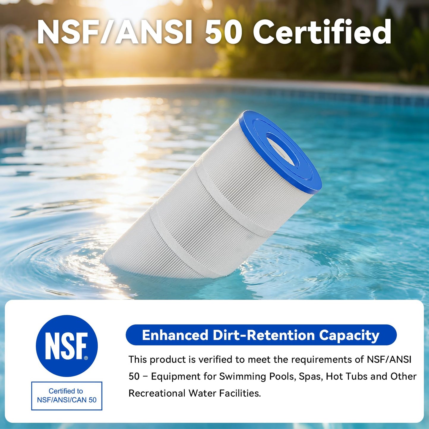 Hiioors CCP320 Pool Filter Cartridges 4 Pack, Compatible with Pentair Clean & Clear Plus 320, Replace Pentair R173573, Pleatco PCC80-PAK4, 160340, 320 sq.ft, Heavy Duty 5 oz+ Trilobal Fabric