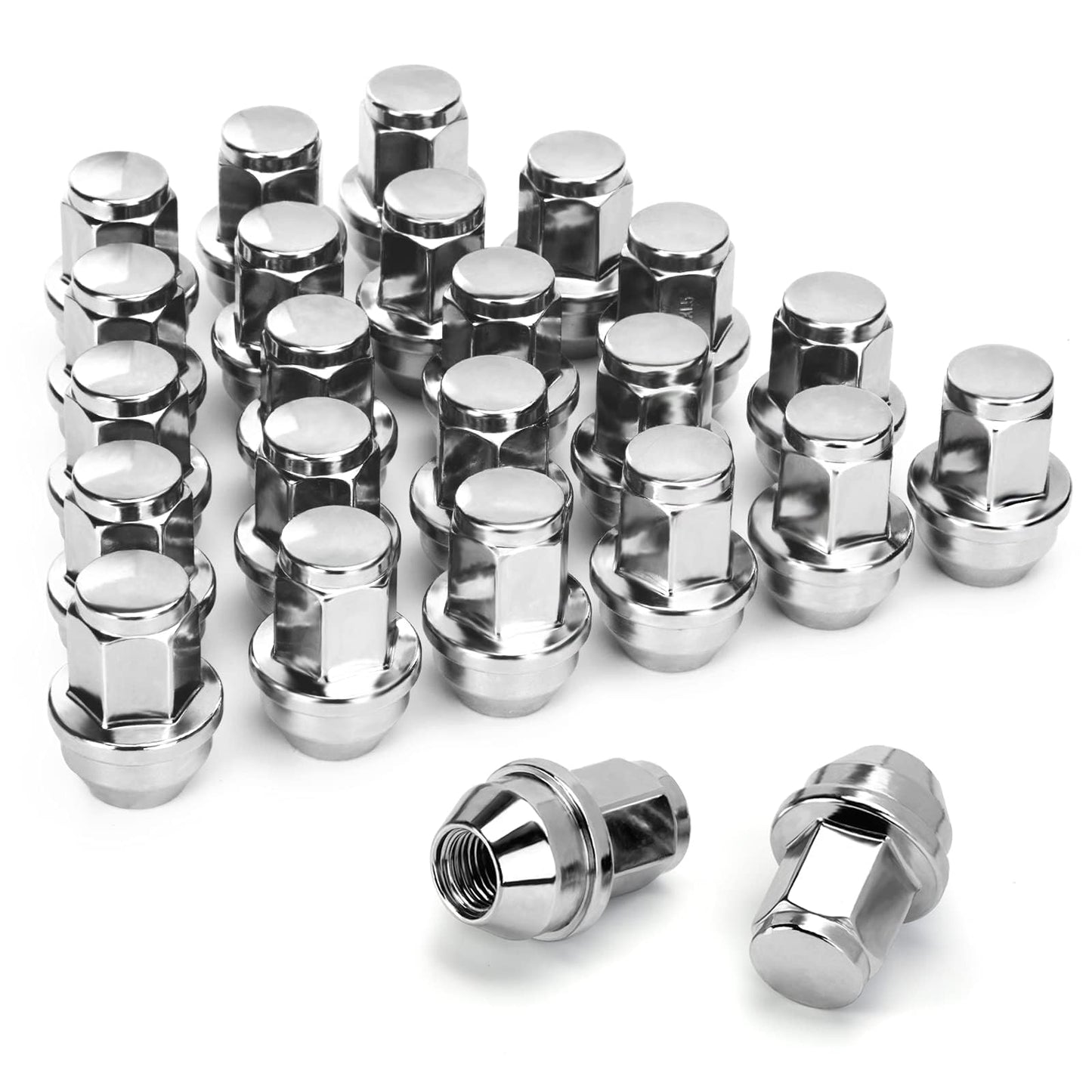 dynofit 24pcs 14x1.5 OEM/Stock Lug Nuts for 2015-2019 Expedition/F-150, M14-1.5 One-Piece Design Factory Chrome Wheel Lugnuts for Lincoln 2015-2023 Navigator, 21mm Hex Anti-Rusting Updated