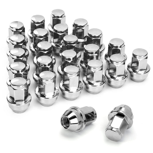 dynofit 24pcs 14x1.5 OEM/Stock Lug Nuts for 2015-2019 Expedition/F-150, M14-1.5 One-Piece Design Factory Chrome Wheel Lugnuts for Lincoln 2015-2023 Navigator, 21mm Hex Anti-Rusting Updated