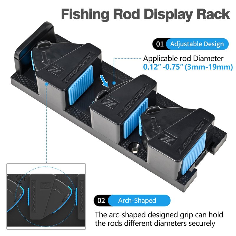 RESTCLOUD Fishing Rod Holder Vertical, Fishing Pole Holders for Garage, Fits 3-19mm Rod Diameter (3 Slots)