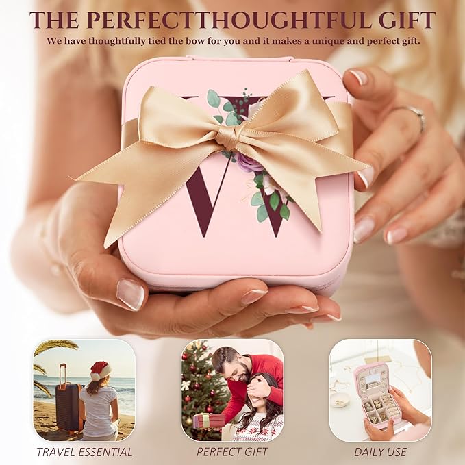 Easter Basket Stuffers for Teens Essentials, Valentines Day Christmas Stocking Stuffers for Women Teen Girl Gifts Trendy Stuff Travel Jewelry Box Case Organizer Personalized Birthday Gifts