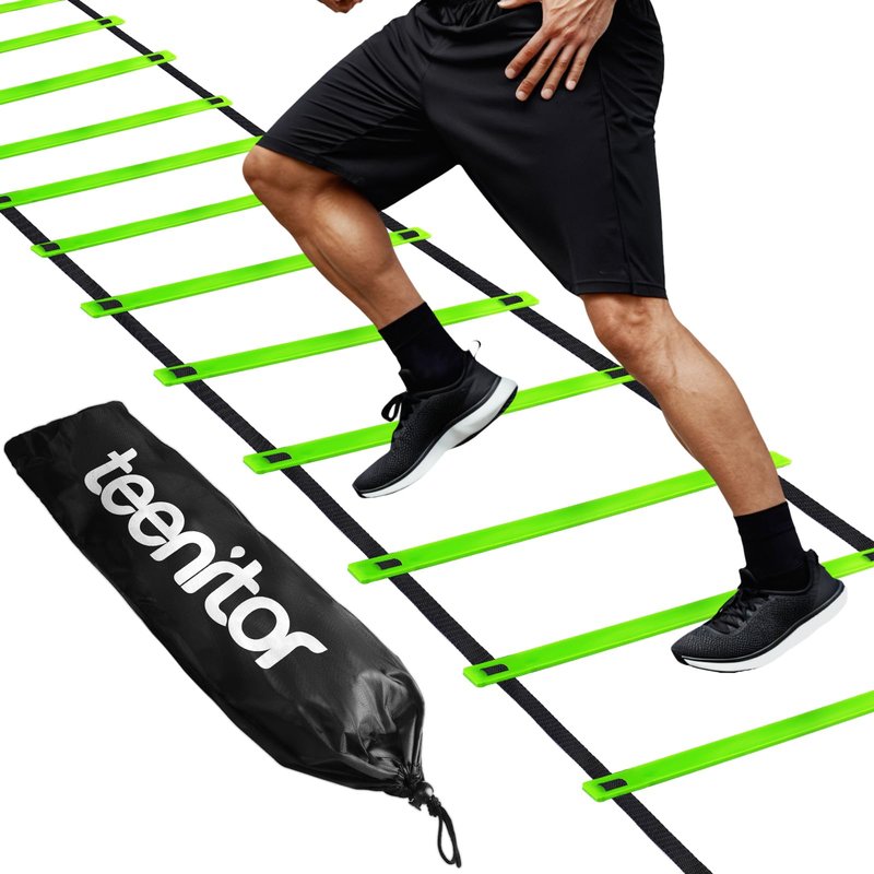 Teenitor Agility Ladder, Speed Ladder, Training Ladder for Soccer, Speed, Football with Carry Bag, Agility Training Equipment Green
