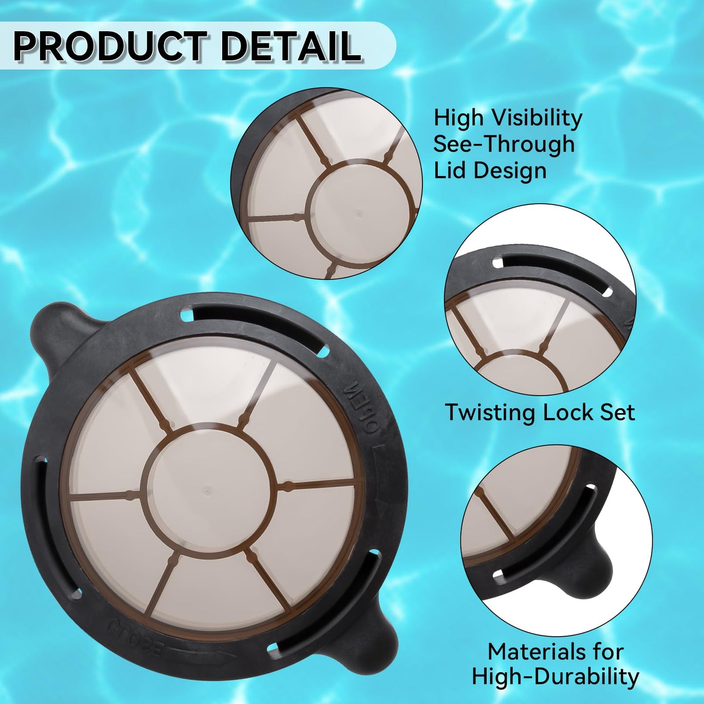 AOIT PL1585 Pool Pump Lid Basket Cover Replacement for Harris 72729 72730, Compatible with Doheny Above Ground Pool Pump 72728, PL1600 PL1601 HydroTools Fit for 0.75 hp 1 hp 1.5 hp with O-Ring