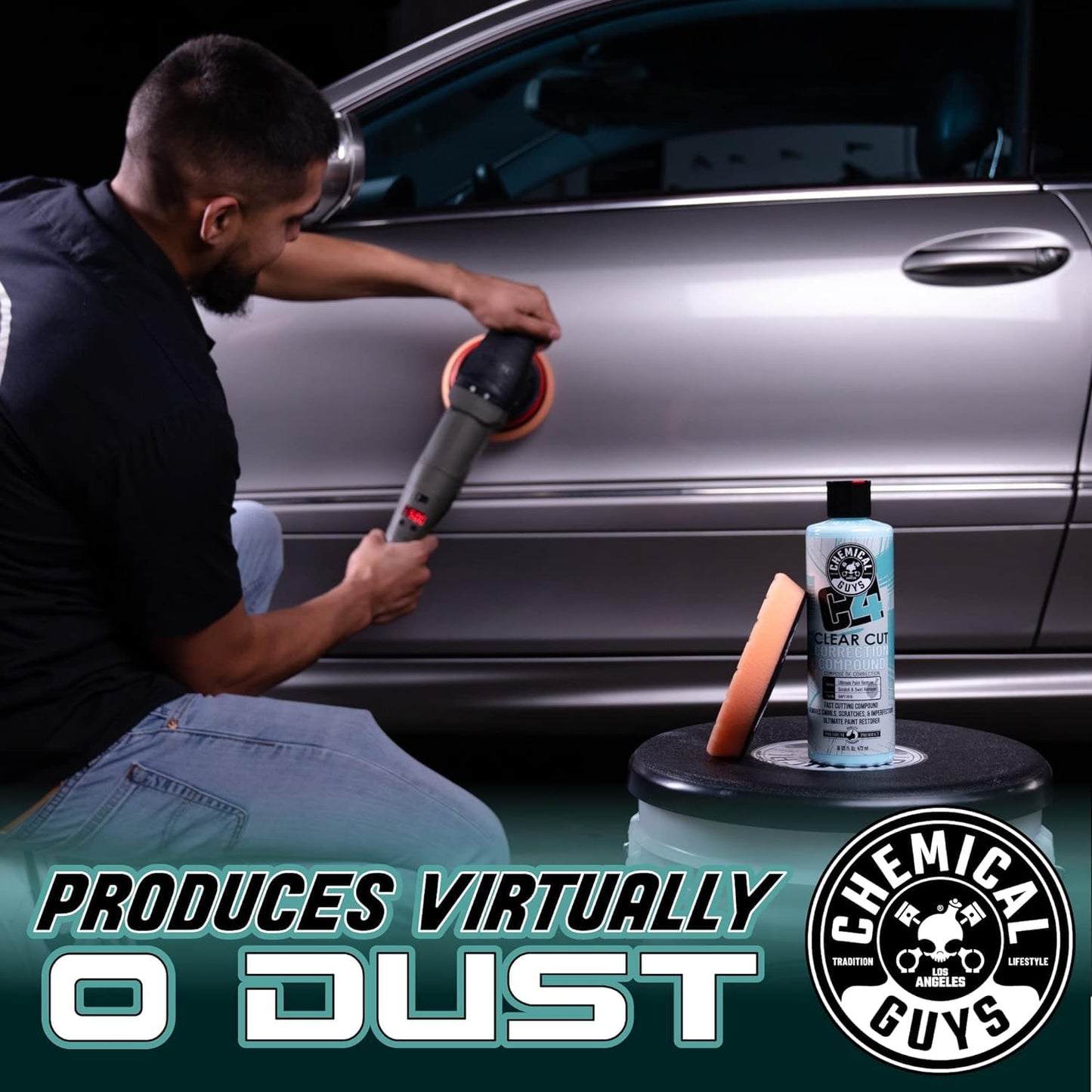 Chemical Guys C4 Clear Cut Correction Compound - Professional Paint Correction Polish for Cars, Trucks, SUVs, and RVs - Swirl, Hologram and Scratch Remover for a Smooth, Glossy Finish, 16 fl oz