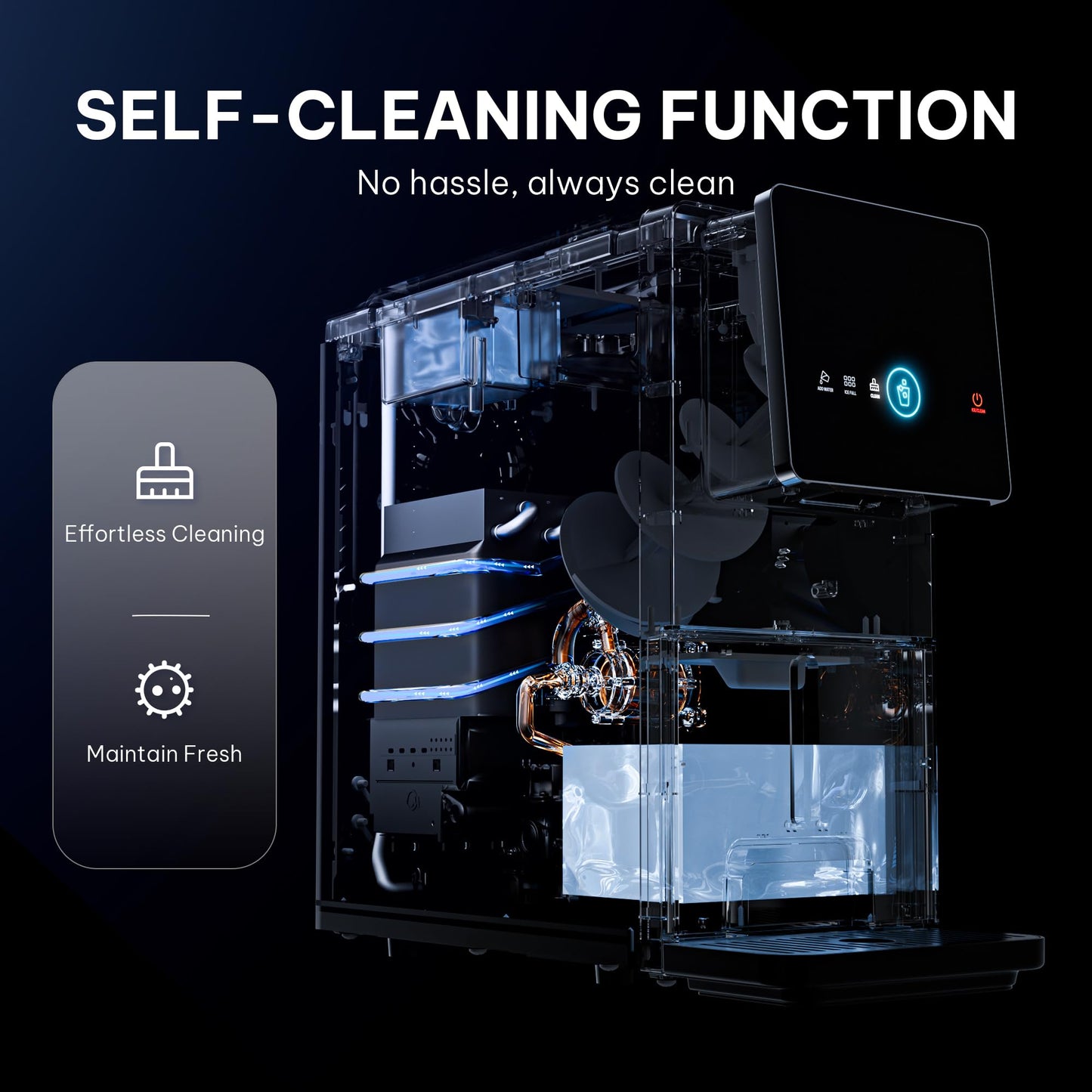 Silonn Nugget Ice Maker Countertop, Auto Drop Ice, Self Cleaning Ice Machine, 40 lbs/24H Soft Chewable Ice, Self Dispensing Nugget Ice Maker for Home, Kitchen and Party