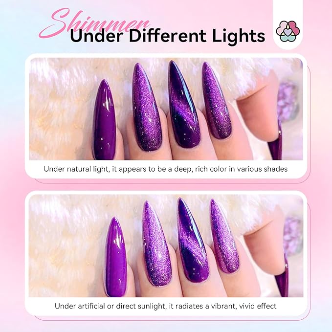 SAVILAND 12 Colors Crystal Cat Eye Gel Nail Polish Set: Glitter Shiny Dreamy Series with Double-head Magnetic Stick Reflective Disco 2025 Fall Gel Nail Polish Manicure DIY Nail Art Salon Home Gifts