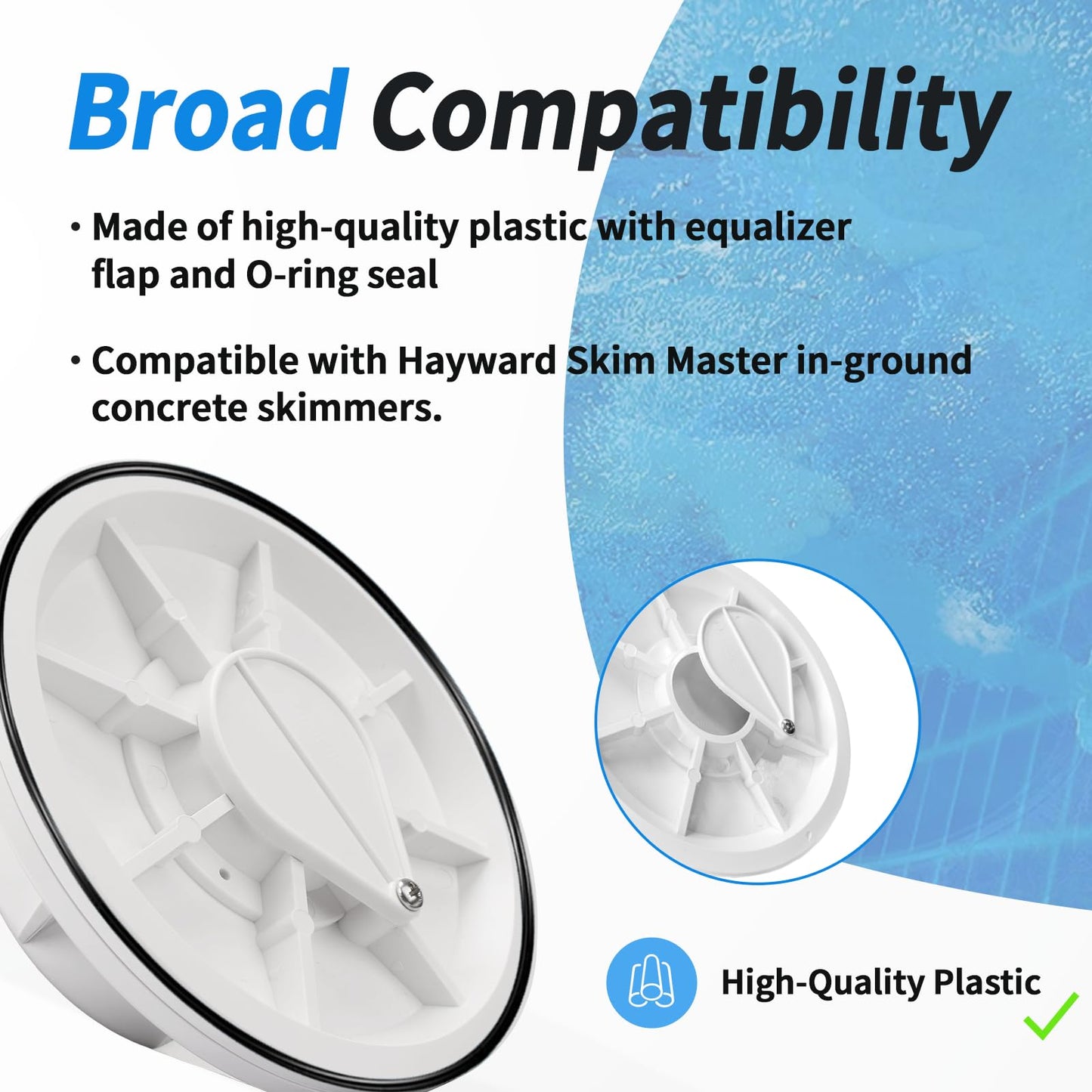 Dfnidy SP1070FV Pool Skimmer Float Valve Assembly for Hayward Skim Master Skimmers, Replacement in Ground Concrete Skimmers Float Valve Parts with O-Ring