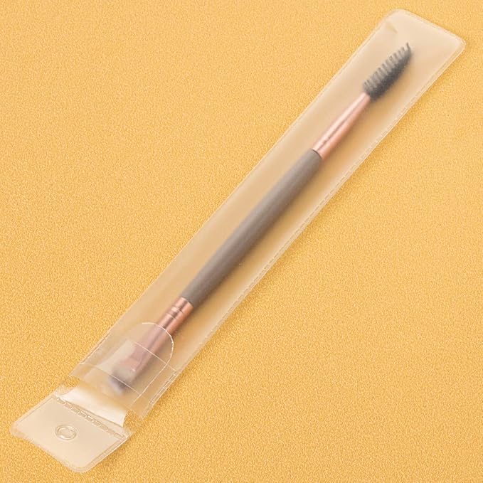 KINGMAS Eyebrow Brush Spoolie Dual Angled Eye Brow Brush Eyelash Comb Eyebrow Tool for Lining and Shaping Brows or Lashes (Dark Brown)