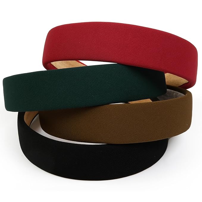 Huachi Headbands for Women Non Slip Trendy Headbands for Women’s Hair 1 inch Wide Cute Headband for Girls, Christmas Head Bands Elastic Hair Bands for Womens Fashion Accessories for Women 4PCS