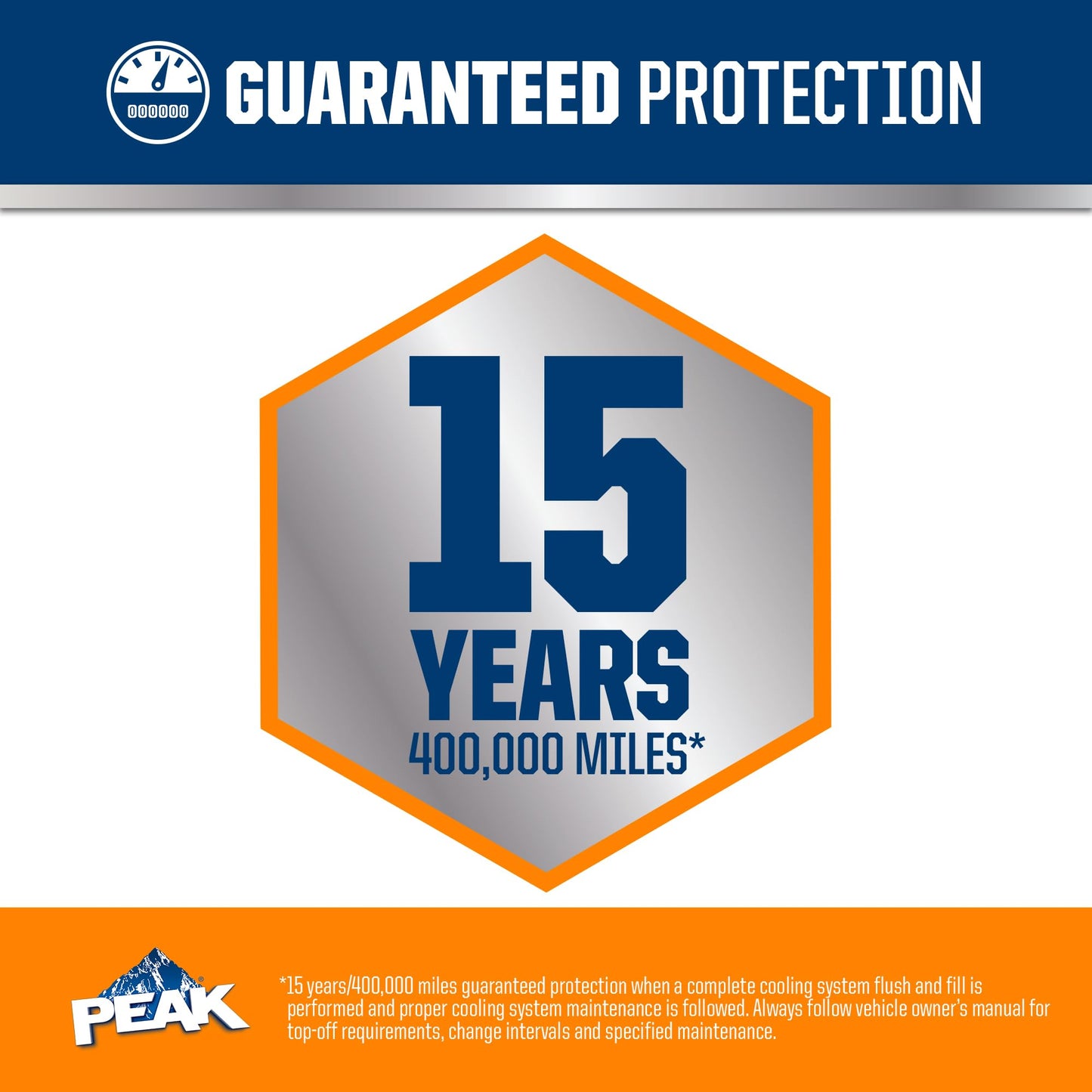 PEAK OET Extended Life Orange Concentrate Antifreeze/Coolant for North American Vehicles, 1 Gal.